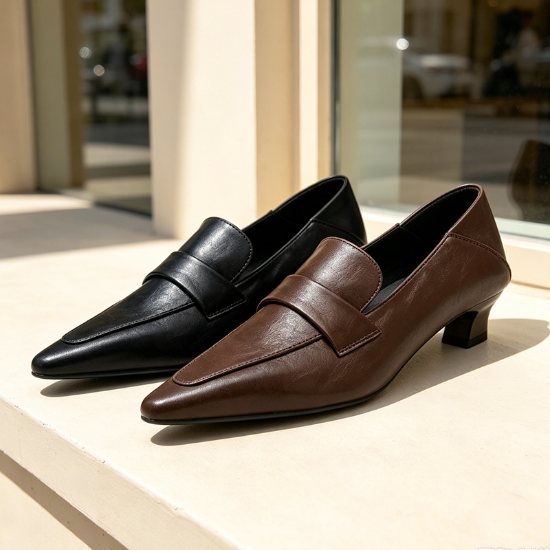 Vintage Slip Dress - AIYUQI Dames Loafers met Spitse Neus