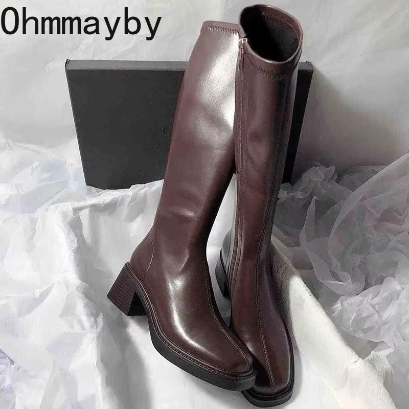 Vintage Fashion Heels - Vintage Dikke Hak Vrouwen Knie Hoge