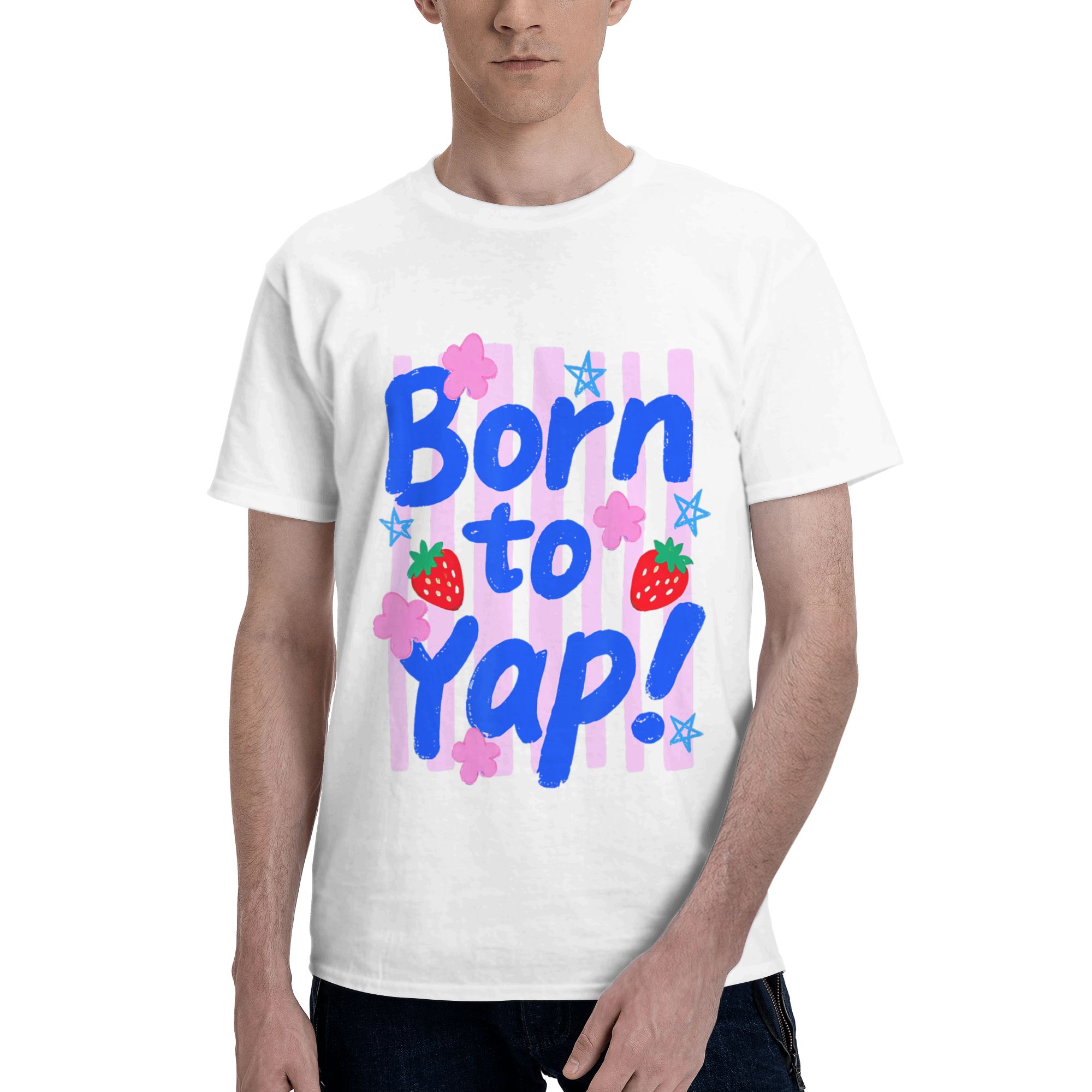 Vintage Fashion Gen Z - Preppy Born to Yap Stripes Grappige