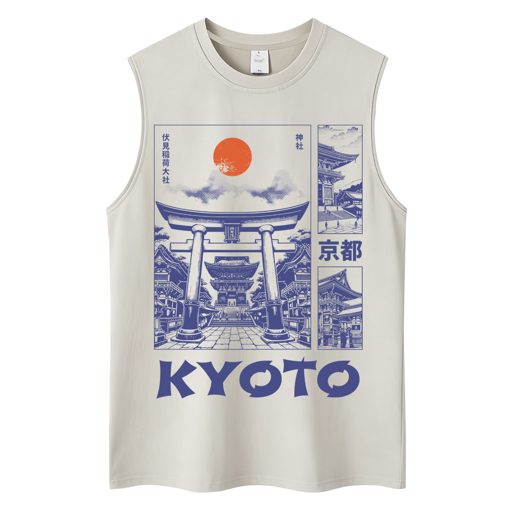 Vintage Fashion Kyoto - Japanse stijl Kyoto grafische tanktops mannen