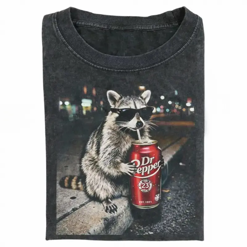 Vintage Fashion Gen Z - Vintage Wasbeer Grafische T-shirts - Grappige