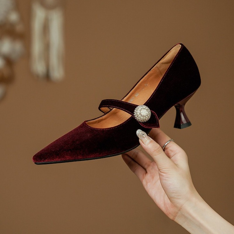 Wijnrode Mary Jane schoenen me - Vintage Fashion Heels recensie en prijs