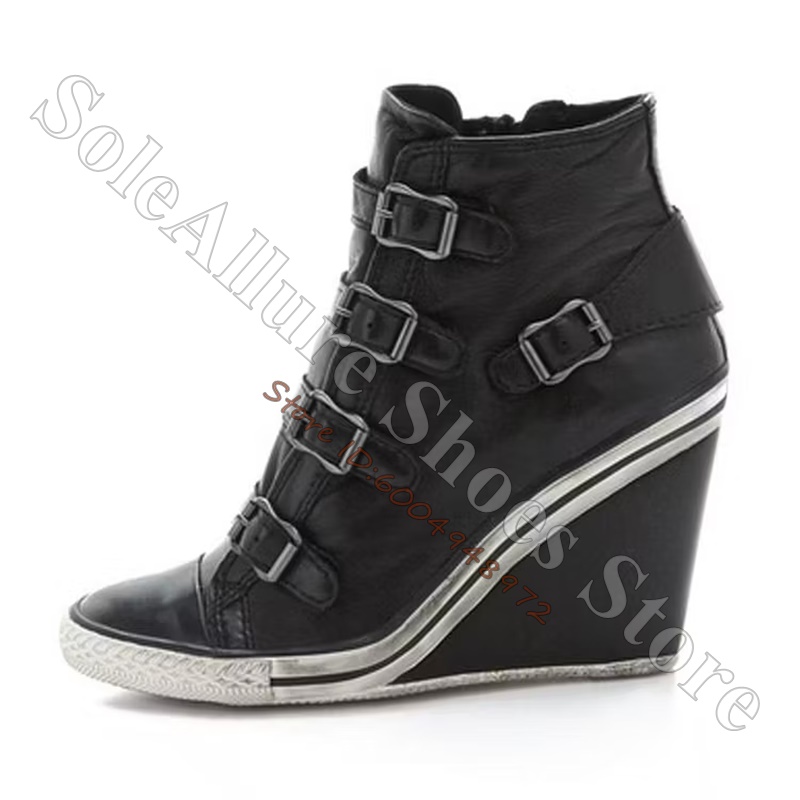 Grijze hoge wedgesneakers met  - Vintage Zipper recensie en prijs